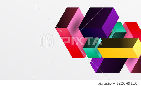 Sleek abstract design featuring isometric 3D blocks in a clean, modern composition. Perfect for tech-inspired themes, with vibrant colors and geometric precision Sleek abstract design featuring isometric 3D blocks in a clean, modern composition. Perfect for tech-inspired themes, with vibrant colors and geometric precision 122049110