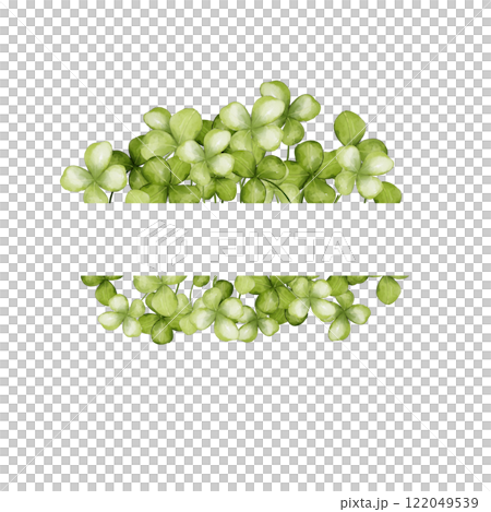 Watercolor clover, frame on white background 122049539