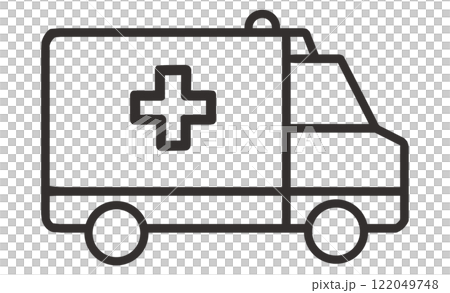 Simple ambulance line icon Simple ambulance line icon 122049748
