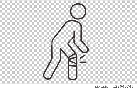 Simple line icon of an injured person 122049749