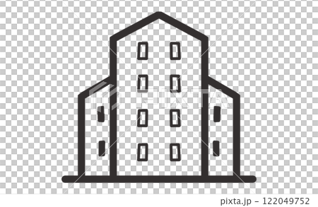 簡單建築單色圖示設計 122049752