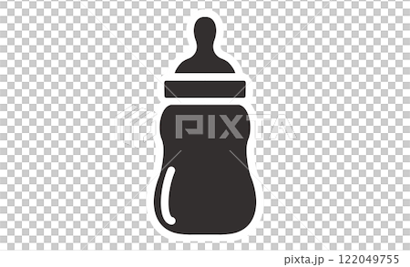 Simple and minimal baby bottle line icon 122049755