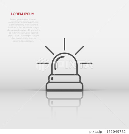 Emergency siren icon in flat style. Police alarm vector illustration on white isolated background. Medical alert business concept. Emergency siren icon in flat style. Police alarm vector illustration on white isolated background. Medical alert business concept. 122049782