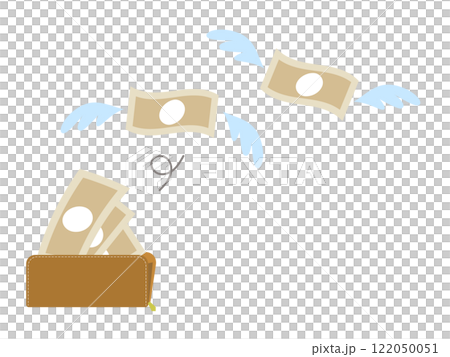 財布からお札が飛んでいくイラスト 浪費・出費のイメージ 財布からお札が飛んでいくイラスト 浪費・出費のイメージ 122050051