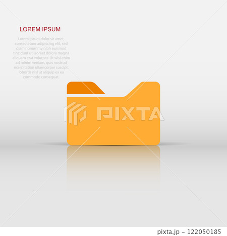 File folder icon in flat style. Documents archive vector illustration on white isolated background. Storage business concept. 122050185