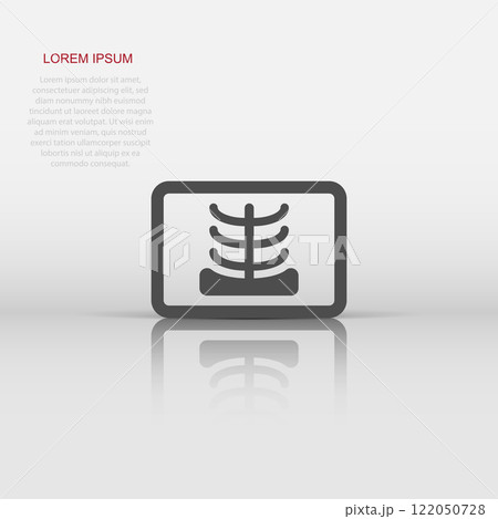 X-ray icon in flat style. Radiology vector illustration on white isolated background. Medical scan business concept. X-ray icon in flat style. Radiology vector illustration on white isolated background. Medical scan business concept. 122050728