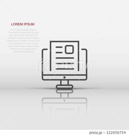 Blogging icon in flat style. Social media communication vector illustration on white isolated background. Content business concept. Blogging icon in flat style. Social media communication vector illustration on white isolated background. Content business concept. 122050754
