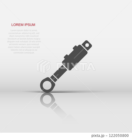 Hydraulic icon in flat style. Cylinder vector illustration on white isolated background. Equipment business concept. Hydraulic icon in flat style. Cylinder vector illustration on white isolated background. Equipment business concept. 122050800