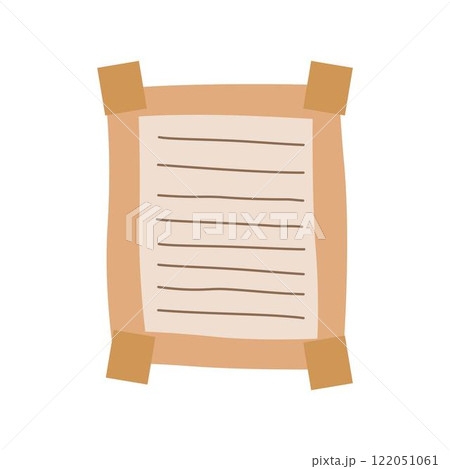 Simple Blank Brown Paper Sticky Note Memo Office Stationery with Tape 122051061