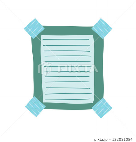 Simple Blank Blue Paper Sticky Note Memo Office Stationery with Tape 122051084