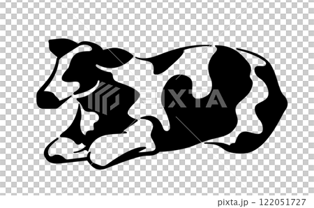 白黒デザインの乳牛イラスト素材 122051727