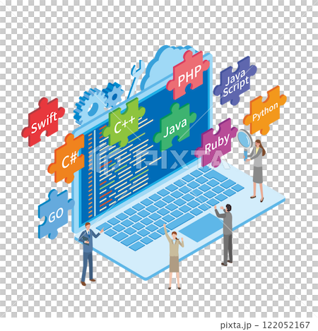 プログラミング言語のイメージイラスト 122052167