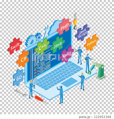 プログラミング言語のイメージイラスト 122052168