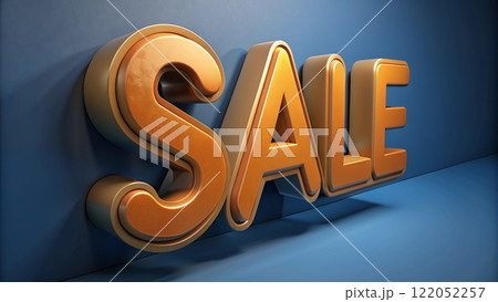 Sale text banner, 3d background 122052257