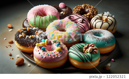 色とりどりのドーナツ / Variety of Colorful Donuts 122052321