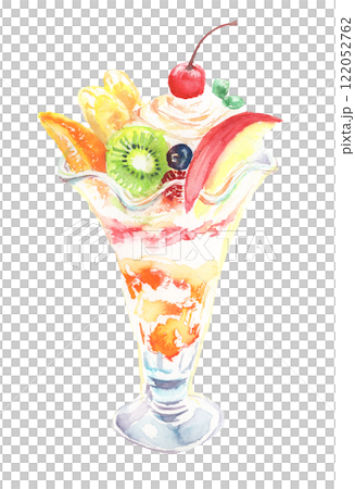 フルーツパフェの水彩イラスト 122052762
