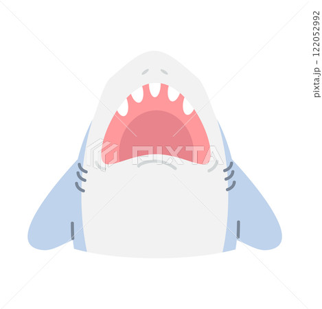 Cartoon of a shark with its mouth open Cartoon of a shark with its mouth open 122052992
