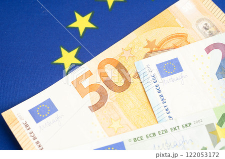 Euro banknote cash money, finance economic banking business exchange market concept. Euro banknote cash money, finance economic banking business exchange market concept. 122053172