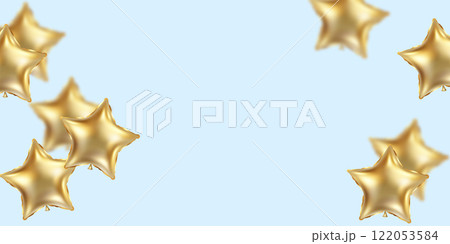 beautiful banner illustration vector pattern 3d golden star balloon design background 122053584