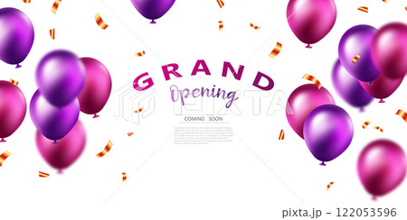 Design your opening card with beautiful business banner vector illustration balloons. 122053596