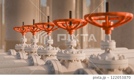 Gas Valves Used in the Oil & Gas Industry, 3d 122053870