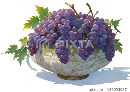 水彩画・野菜果物-ぶどう_06 122053987