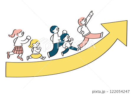 人のスキルアップや成長を表したイラスト 122054247