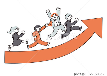 人のスキルアップや成長を表したイラスト 122054357