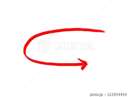 シンプルな手書き風の赤いやじるし シンプルな手書き風の赤いやじるし 122054454