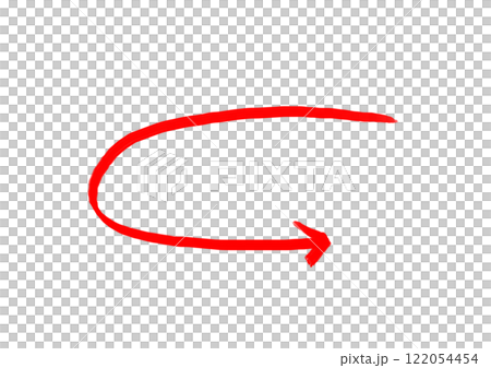 A simple hand-drawn red arrow 122054454