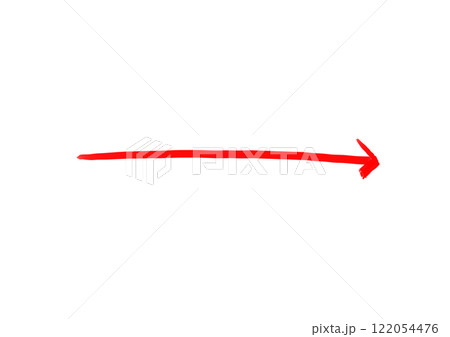 シンプルな手書き風の赤いやじるし シンプルな手書き風の赤いやじるし 122054476