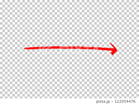 シンプルな手書き風の赤いやじるし シンプルな手書き風の赤いやじるし 122054476