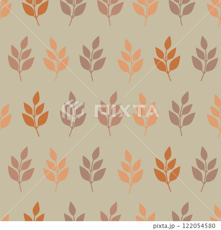 Autumn pattern with branches and leaves 122054580