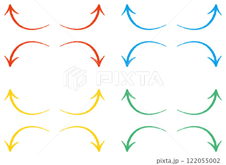 手描きの上下左右矢印イラストセット 手描きの上下左右矢印イラストセット 122055002