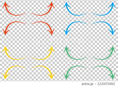手描きの上下左右矢印イラストセット 手描きの上下左右矢印イラストセット 122055002