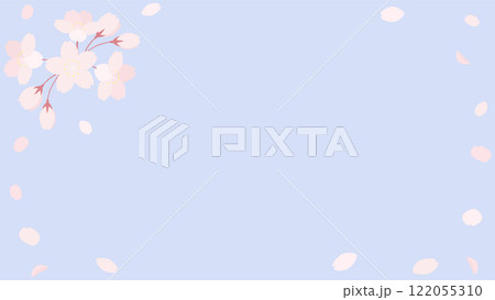 桜の花のバナー背景素材　横長　16:9 122055310