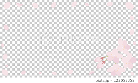 桜の花のバナー背景素材　横長　16:9 122055358