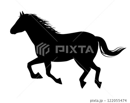 走る馬のシルエット_ベクターイラスト 走る馬のシルエット_ベクターイラスト 122055474