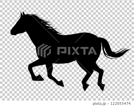 走る馬のシルエット_ベクターイラスト 走る馬のシルエット_ベクターイラスト 122055474
