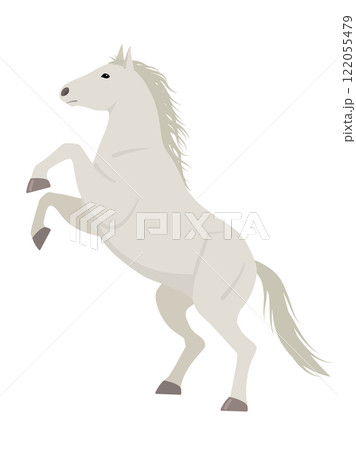 白い跳ね馬のベクターイラストのイラスト素材 [122055479] - PIXTA