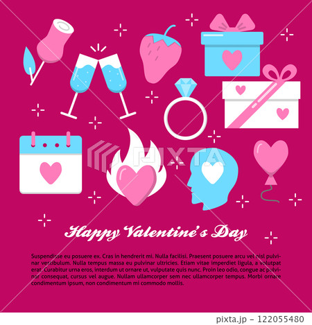 Valentines day banner template in flat style Valentines day banner template in flat style 122055480