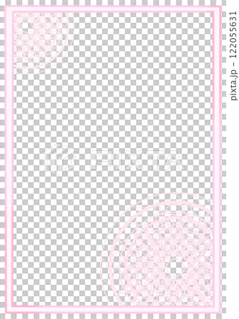 A hand-drawn frame in a cherry blossom-inspired color scheme and a circular lace background frame A hand-drawn frame in a cherry blossom-inspired color scheme and a circular lace background frame 122055631