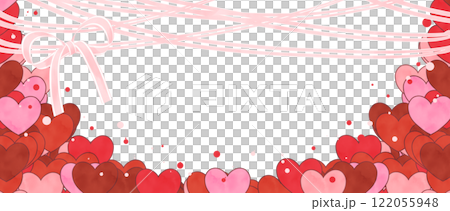 Heart and ribbon frame (horizontal) 122055948