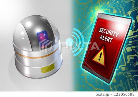 防犯イメージ （防犯カメラ／スマートフォン連携）3DCG 122056595