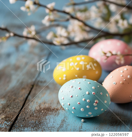 イースターエッグと春の花の枝 AI画像 イースターエッグと春の花の枝 AI画像 122056597