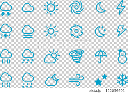 天氣圖示標記插圖設定藍色 天氣圖示標記插圖設定藍色 122056601