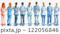 Doctors NHS strike watercolor style. High quality illustration 122056846