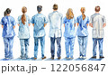 Doctors NHS strike watercolor style. High quality illustration 122056847