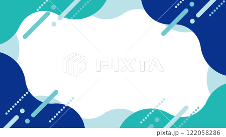 抽象的 フレーム 青 水色 ベクター シェイプ 抽象的 フレーム 青 水色 ベクター シェイプ 122058286
