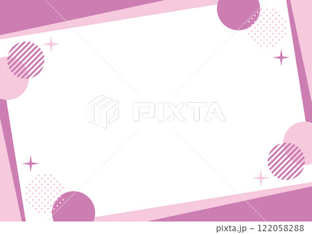 抽象的　幾何学　紫　ベクター　キラキラ　水玉　フレーム 122058288